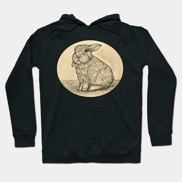 Sepia Bunny Rabbit Hoodie by YollieBeeArt